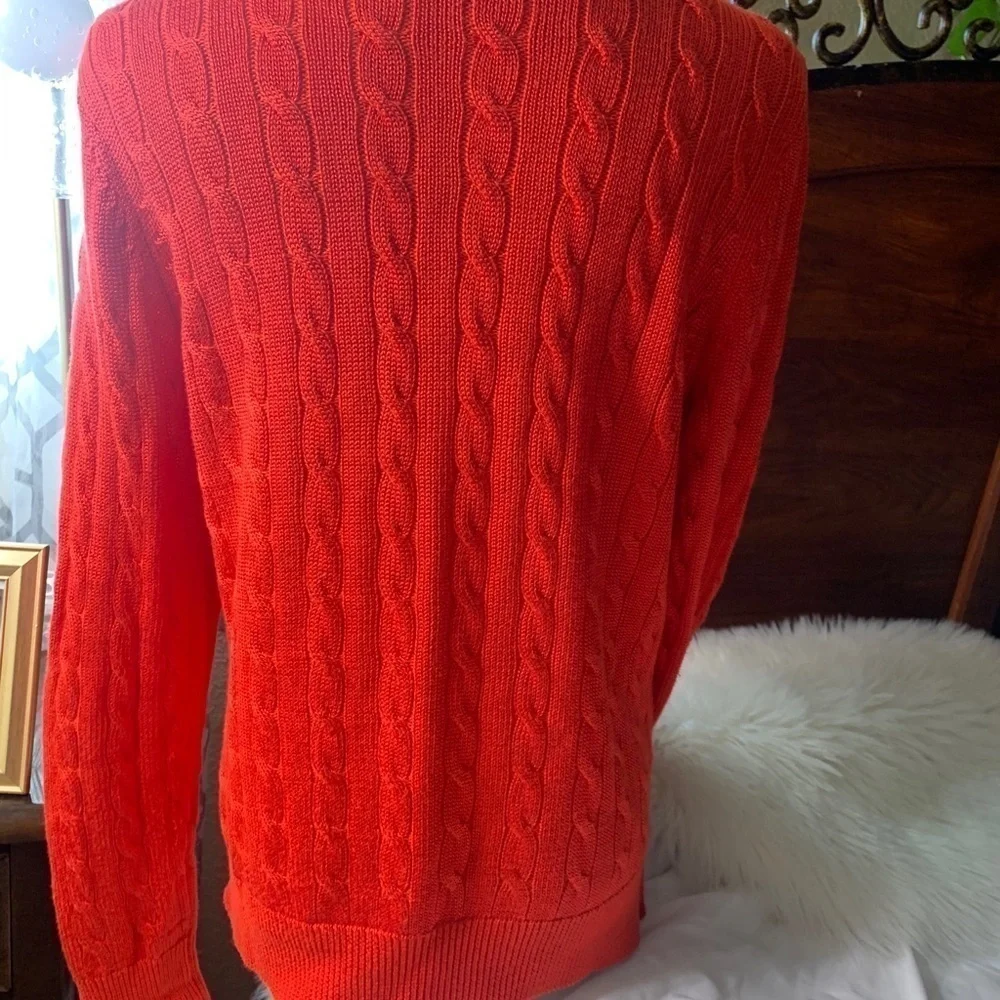 Lauren Ralph Lauren RedLs Sweater Shoulder Buttons